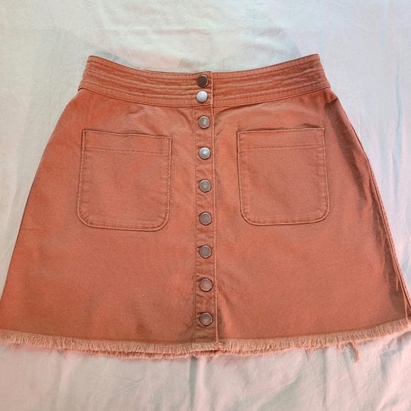 Madewell tan high waisted button front skirt - Picture 3 of 11